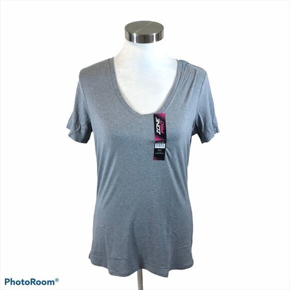 BNWT Zone Pro Grey V Neck Short Sleeved Shirt - Picture 3 of 9